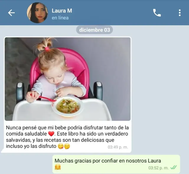 Testimonio de Laura: las recetas son tan deliciosas que ella también las disfruta